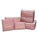 Rojeam Organisateur de Voyage Sacs de Voyage Rangement 6 Set Système de Cube Complet de différents Sacs Set Voyage (Grain de léopard Rouge)
