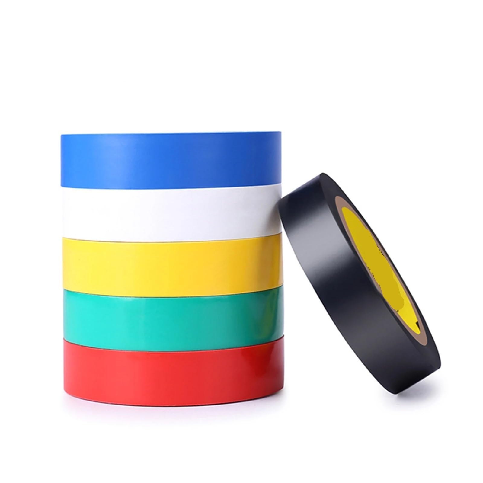 Isolierband 6 Stück Isolierband, 15 mm x 8 m, mehrfarbiges, elektrisches isolierendes Drahtwickelband, geeignet for den Innen- und Außenbereich(Multi-colored 6pcs)