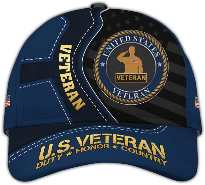 Veteran Hat – Patriotic Baseball Cap, Military Veteran Hat, Adjustable Tactical Cap, Veterans Day Gift, Bald Eagle Design