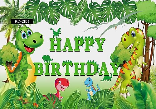Image of Fidinosaur Theme Backdrop - Flick In 1 Pc Dinosaur Theme Backdrop Cloth (6.5Ft X 5Ft) Dinosaur Birthday Decorations For Boys Dino Theme Background Curtain (Pack Of 1, Green)