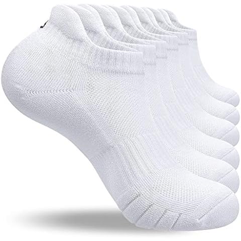 anqier 6 Paar Sneaker Socken Herren 43-46 39-42 35-38 47-50 Baumwolle Sportsocken Damen Gepolsterte Laufsocken Schwarz Weiß Grau Atmungsaktiv Kurz socken Cover