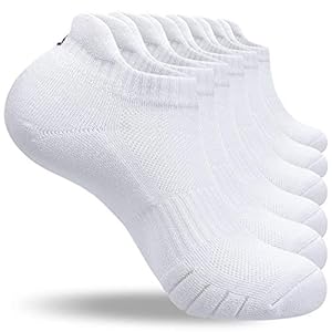 anqier 6 Paar Sneaker Socken Herren 43-46 39-42 35-38 47-50 Baumwolle Kurz Sportsocken Damen Gepolsterte Laufsocken Schwarz Weiß Grau Atmungsaktiv