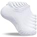 anqier 6 Paar Sneaker Socken Herren 43-46 39-42 35-38 47-50 Baumwolle Kurz Sportsocken Damen Gepolsterte Laufsocken Schwarz Weiß Grau Atmungsaktiv