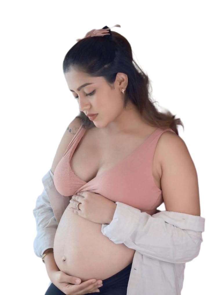 the mama klub Maternity Lounge Bra, Removable Cups, Organic Bamboo Fabric, for Pregnancy and Nursing-picture-14