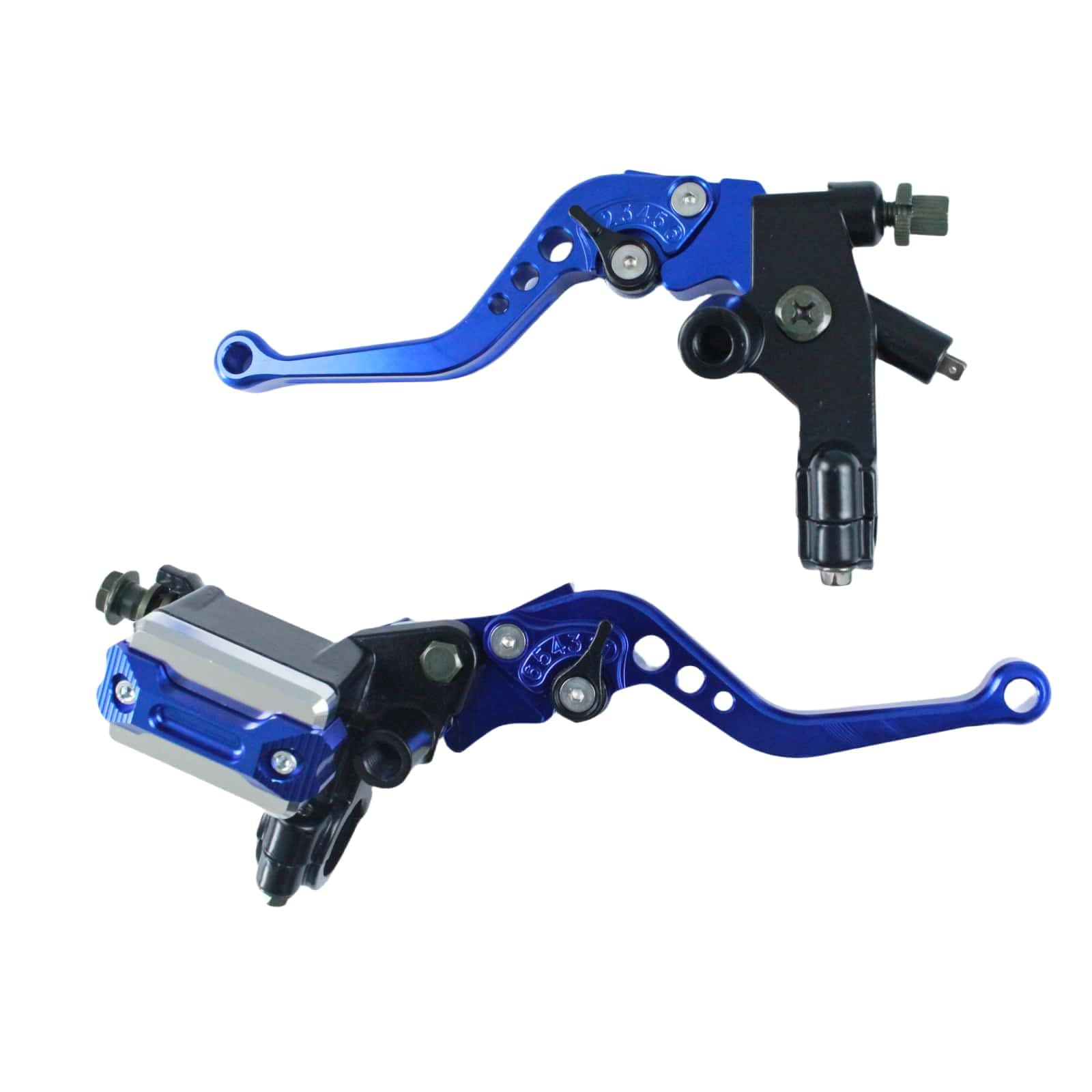Trkimal Blue Motorcycle Brake And Clutch Lever 7/8"(22Mm) Master Cylinder Reservoir Levers Universal Handlebar Brake (Blue)
