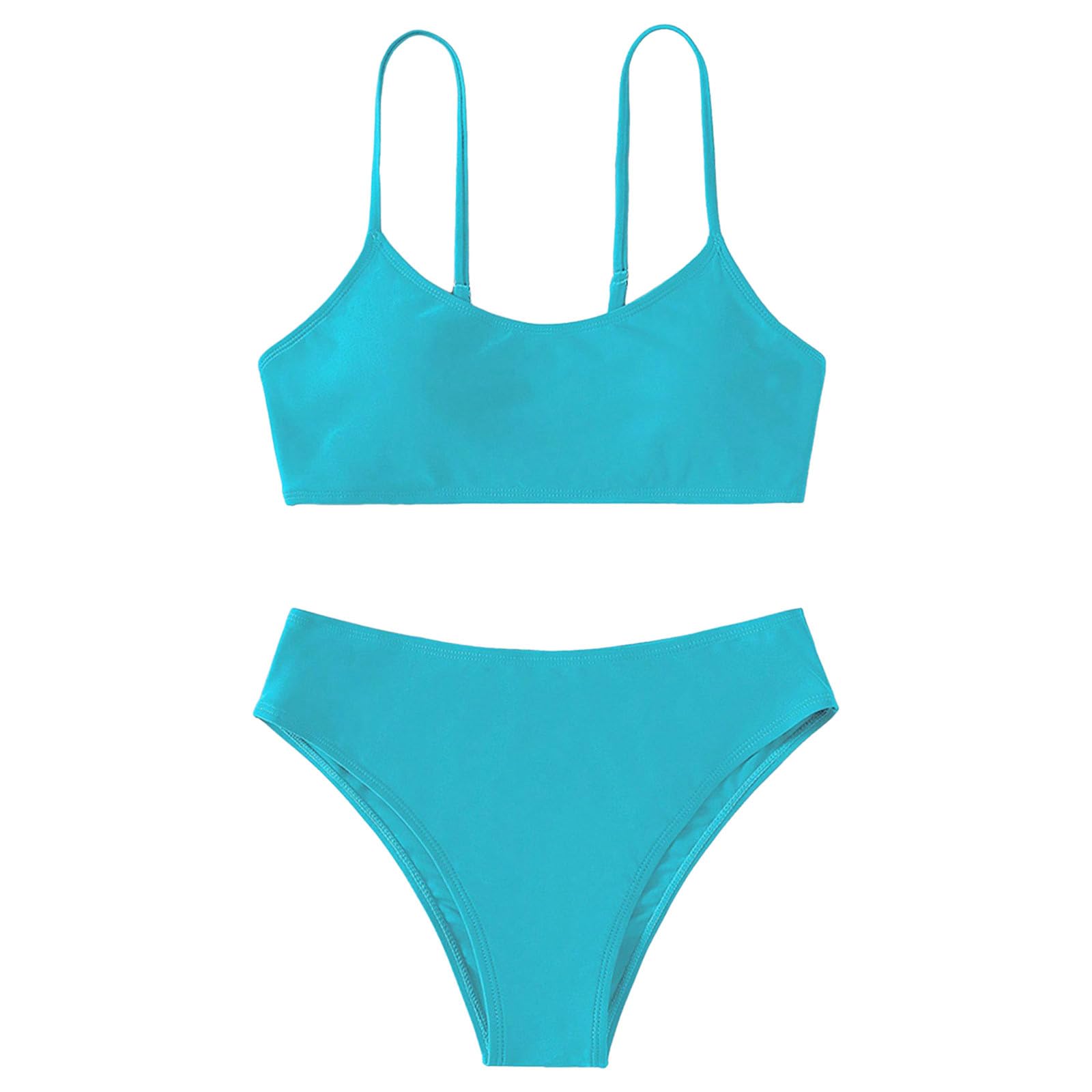 Generic 2024 - Traje de baño deportivo de 2 piezas para niña pequeña, conjunto de bikini de cintura alta, talla 5