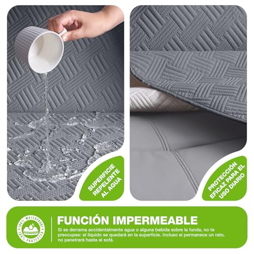 Funda sillon relax reclinable de 3 plazas impermeable con bolsillo lateral 3