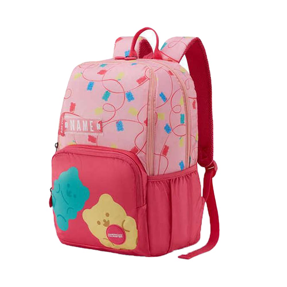 American Tourister Diddle 3.0, 21 L Volume 4 Compartment School Backpack with Front Organizer and Spacious Interiors for Girls - Gummy Pink
