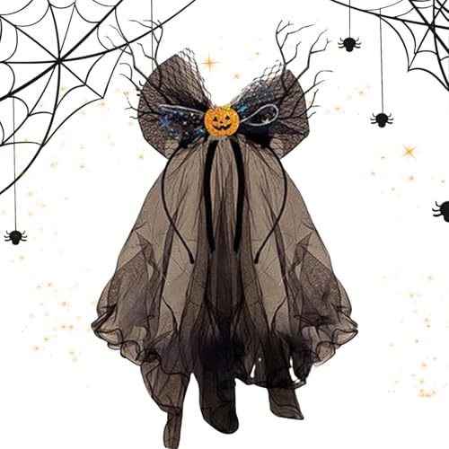 Bandeau d'Halloween lumineux et voile de fantôme pour femme avec LED