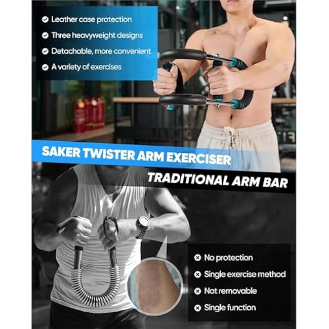 Twister Arm Trainer£¬Twister Arm Trainer£¬Arm Exercise Equipment, Chest Workout Equipment£¬Portable Power Twister Bar£¬Detachable Design Fitness Anywhere£¬Portable Spring Resistance