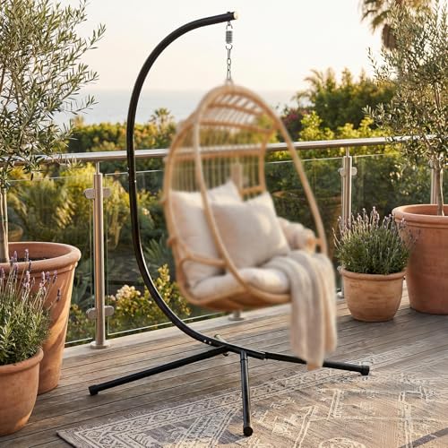 Hammock Stand Only Hammock Chair Stand Only Hanging Chair Stand Only Heavy Duty Swing Chair Stand Outdoor Indoor Egg Chair Stand Only for Hanging Swing Porch Balcony Yard