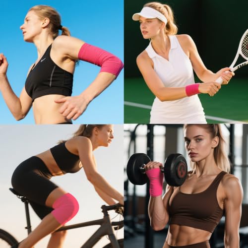 Image of NUITPY 24 Pack Athletic Tape, Pink Sports Tape, Easy Tear Wrist Tape | Strong Adhesion Tapes for Boxing, Gymnastics, Hockey, Soccer, Lacrosse and First Aid(1.5in x 552ft Total)