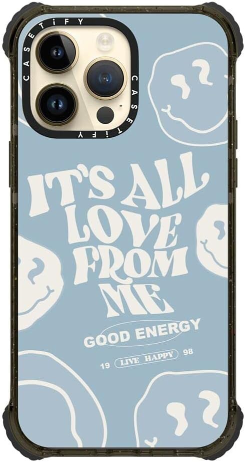 CASETiFY Ultra Impact iPhone 14 Pro Max Case [5X Military Grade Drop Tested / 11.5ft Drop Protection] - It's All Love from Me - Clear Black