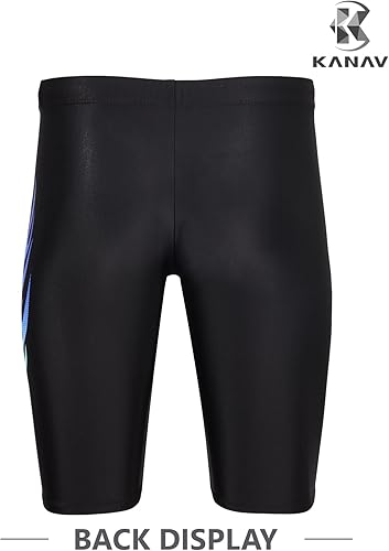 Miniatura 3 de KANAV Traje de baño deportivo para hombre, traje de baño de compresión, pantalones cortos de natación de resistencia, entrenamiento de carreras