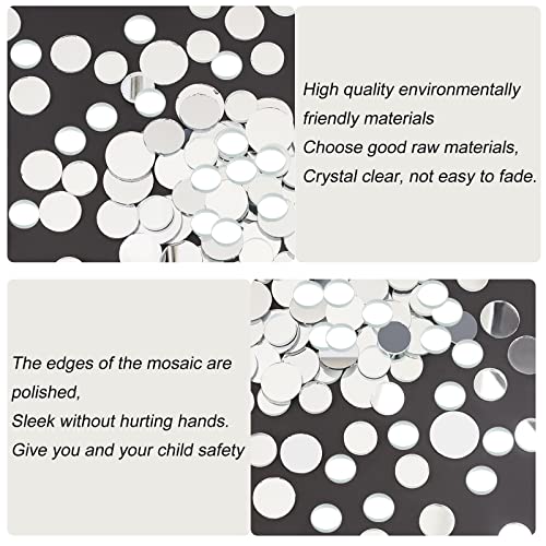 Pandahall 120Pcs Round Mirror Glass Mosaic Tiles Small Mirror Round Craft Mirror Tiles For Home Decoration Crafts Jewelry Making Arts & Crafts Projects, 4 Sizes #TOP5