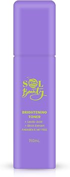 Sol Beauty Brightening Face Toner Exfoliating with Lactic Acid 150ml