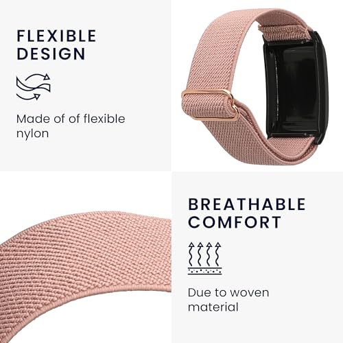 kwmobile Armband kompatibel mit Whoop 5.0 / Whoop 4.0/3.0 - Nylon Fitnesstracker Sportarmband Band in Altrosa - Innenma&szlig;e von 14-22 cm