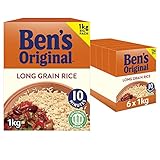 BEN'S ORIGINAL Long Grain Rice, Bulk Multipack 6 x 1kg boxes (Total 6kg)