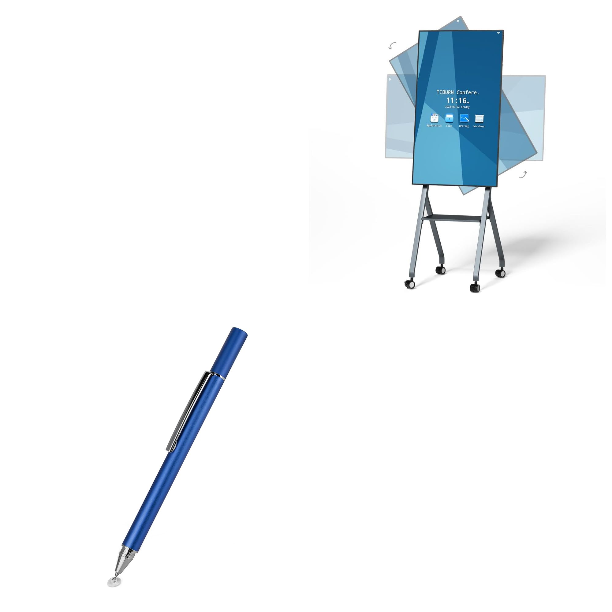 BoxWave Stylus Pen Compatible with TIBURN FLIP HUB (55 in) - FineTouch Capacitive Stylus, Super Precise Stylus Pen - Lunar Blue