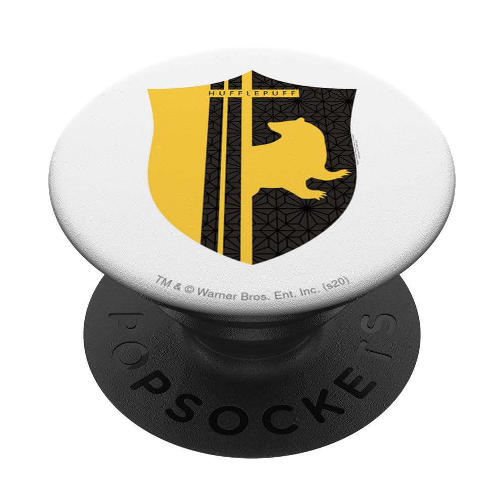 Harry Potter Hufflepuff Shield PopSockets Swappable PopGrip, Black