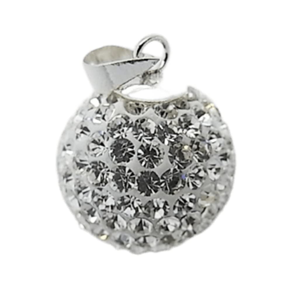 Llamador de Angel Cristal Blanco y Plata de ley 20 Mm.