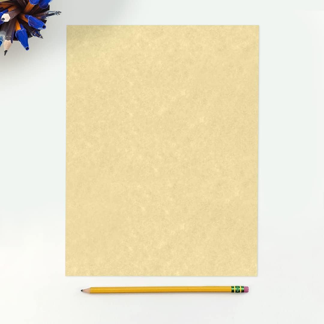 LUXPaper 8.5" x 11" Cardstock | Letter Size | Gold Parchment | 65lb. Cover (120lb. Text) | 500 Qty