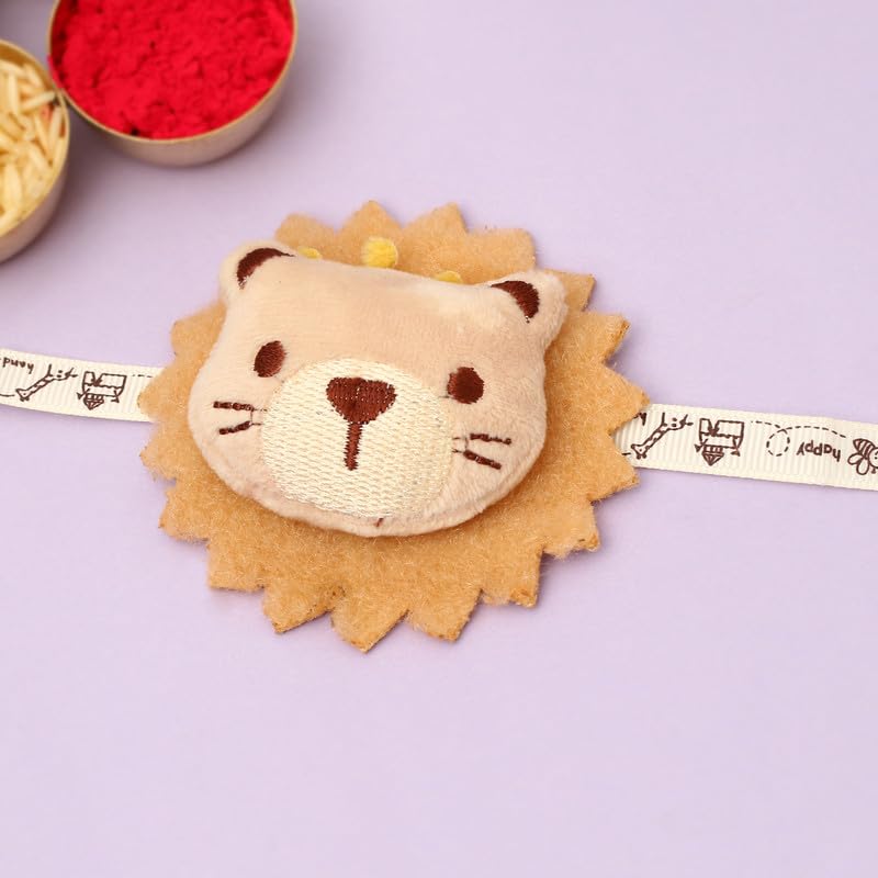 Image of The Purple Tree Cute Kids Rakhi with Roli Chawal and Card (Pack of 1) Rakshabandhan Gift for Kids, Best Rakhi For little Brother