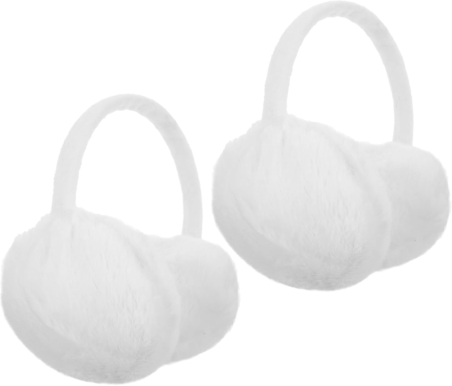 LIFKOME 2pcs Soft Plush Winter Ear Muffs for Women and Men Windproof Warmers with Cute Faux Fur Design Comfortable Cold Weather Ear Covers White Headband Accessories for Outdoor Use