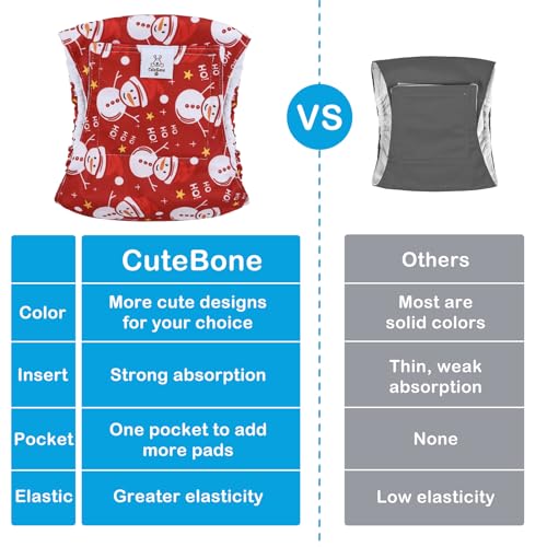 Image of CuteBone Dog Diapers Male Belly Bands 3 Pack for Male Dogs Reusable Puppy Wraps