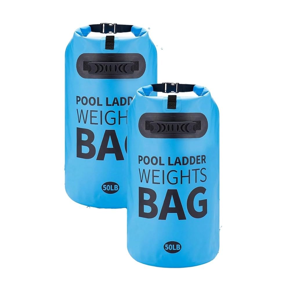 Aundhegrtt Universal Sand Bags-Heavy Duty Pool Ladder Cleaner Weights 2 Pcs 50lbs Sand-Fillable Step Anchors,Waterproof, Tear