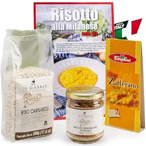 Gusta Risotto alla Milanese Meal Kit - Made in Italy - Gourmet Italian Food - Saffron Rice - Authentic Italian Recipe - Makes 5 Meals with Recipe Booklet