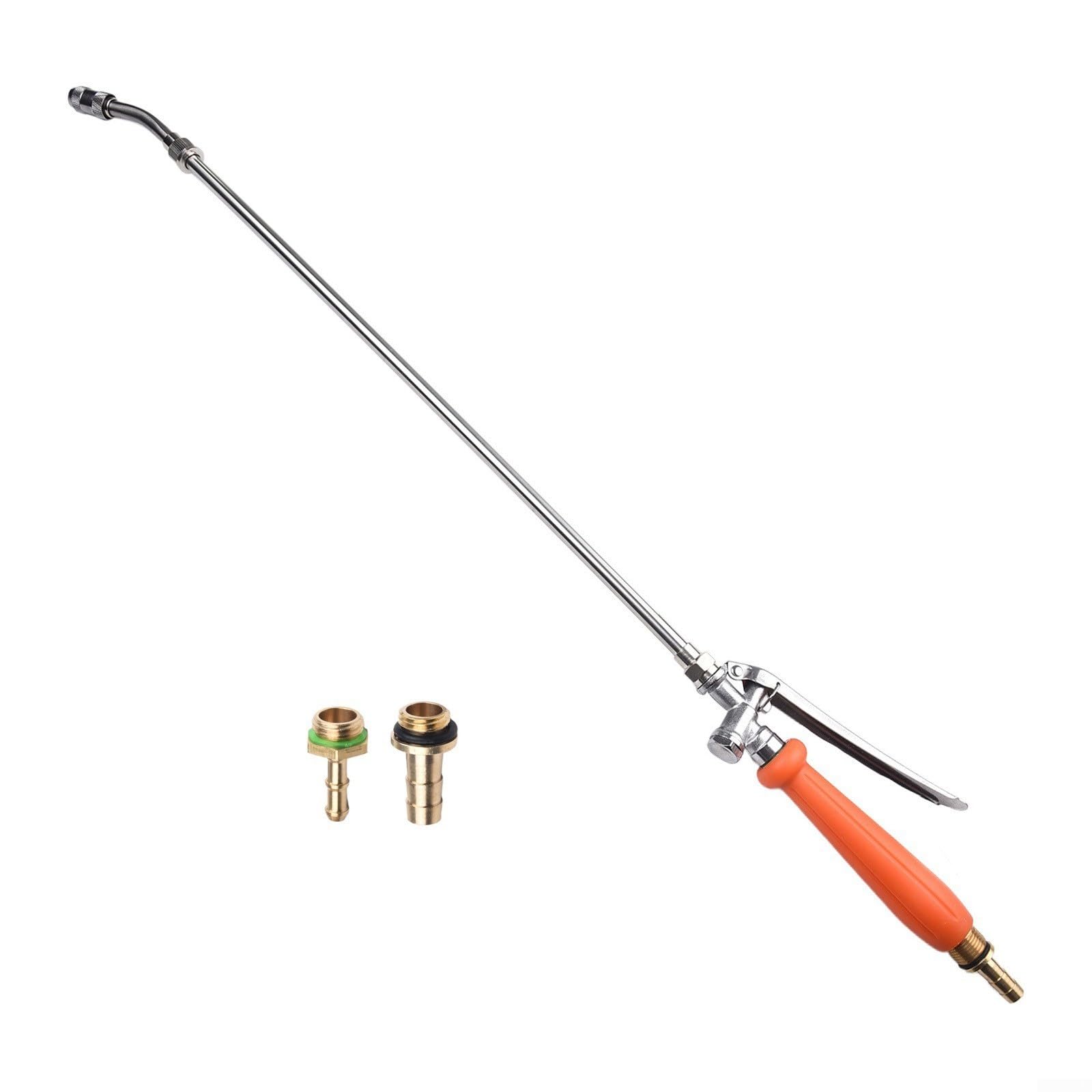 QOXEZY Lancia spray telescopica, in acciaio inox, da 1/4" e 3/8", in ottone, ricambio con maniglia per interruttore per lavaggio auto, irrigazione fiori (2 set)
