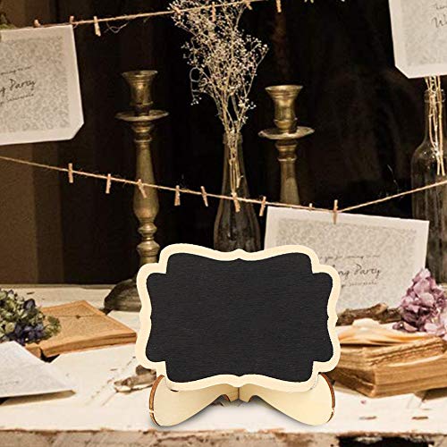 Artesanato de madeira pequena lousa exibição lousa, 10 pcs mini lousas lousa quadro de mensagens art