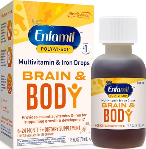 Image of Enfamil Baby Vitamins Enfamil Poly-Vi-Sol 8 Multi-Vitamins & Iron Supplement Drops for Infants & Toddlers, Supports Growth & Development, 50 mL Dropper Bottle