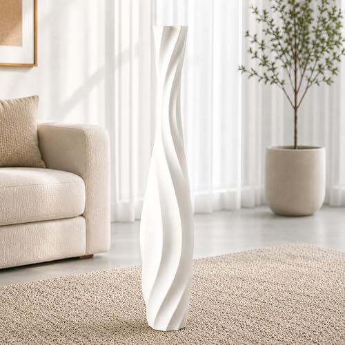 Leewadee Grande Vaso da Terra 65 cm - Alto Poliresina per Erbe della Pampa, Fiori Secchi & Freschi