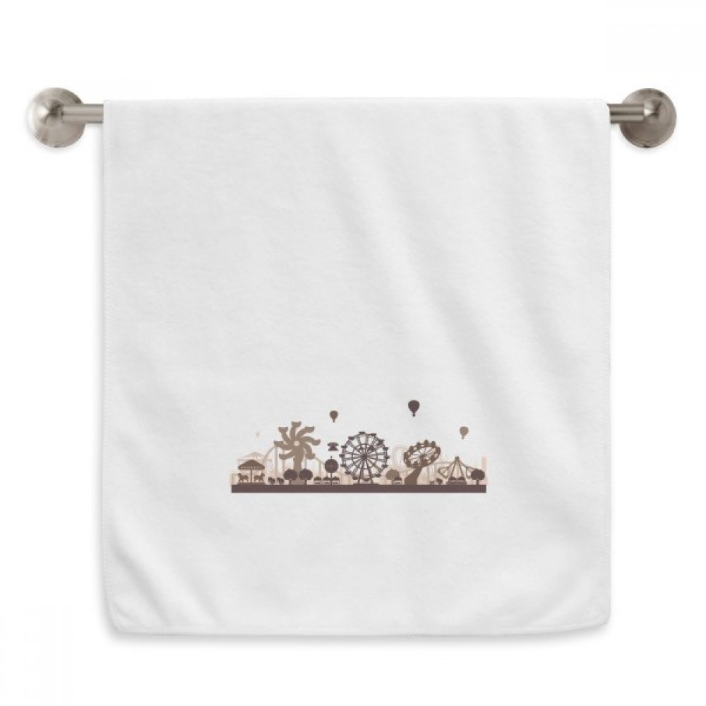 Serviettes moelleuses Silhouette Parc d'attractions Noir Blanc 13x29 Pouces