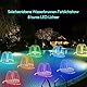 AISITIN 6,5W LED Solar Springbrunnen mit Verstellbare Stützstange, Buntes Solar Teichpumpe Eingebauter Batterie mit Doppelseitig LED Runden Solarbrunnen für Vogelbad,Gartenteich,DIY Wasserspiel,Teich