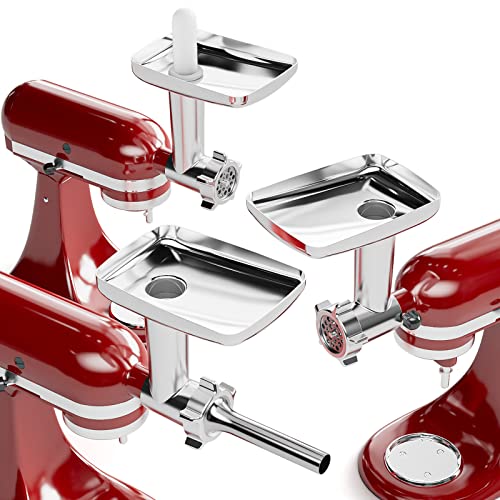 Metal Food Grinder Attachment For Kitchenaid Stand Mixers Hozodo Meat Grinder, Sausage Stuffer, Great Attachment For Kitchenaid Mixers, Including 3 Sausage Stuffer Accessory, Kitchen Aid Meat Grinder #TOP6
