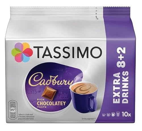 Tassimo Cadbury Hot Chocolate Capsules x10 (Pack of 10, Total 100 Pods)