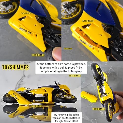 Image of Moto GP 46 Track Bike dyecast Motorcycle, supersportbike,1:12 Scale,Sound & Light Functions, Color(Yellow) Toy for Bike Lovers, Collectors