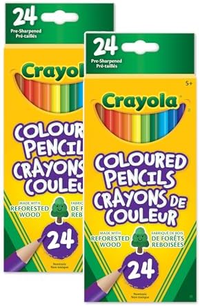 Crayola Bulk Coloured Pencils for Kids (2 Packs) - 24 Assorted Co...