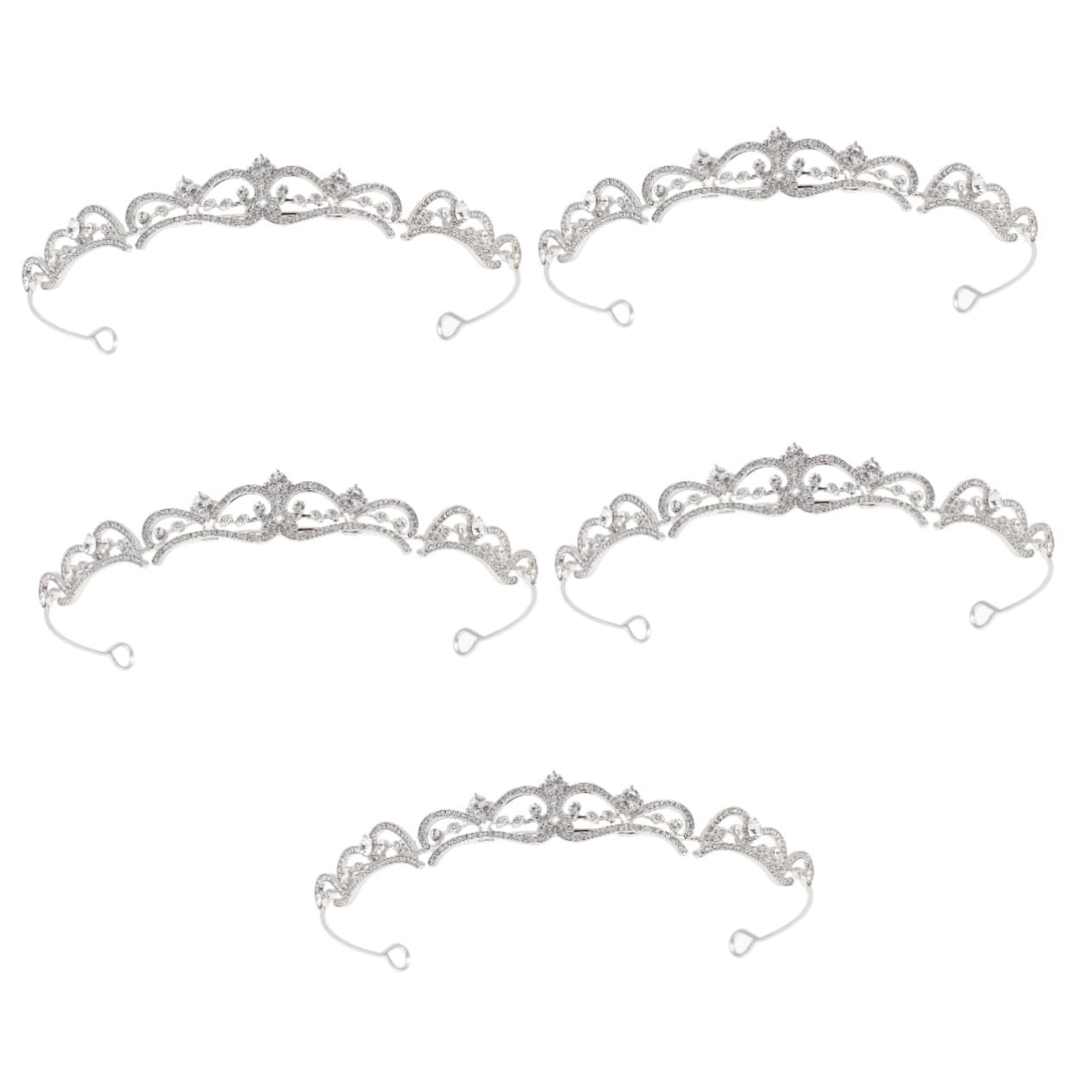 Housoutil 5 Piezas Tocado De Novia Tiaras De Para Boda Vintage Para Las Mujeres Tiara De Diamantes Quinceañera Boda Tiara Para El Cabello De Plata Diamantes