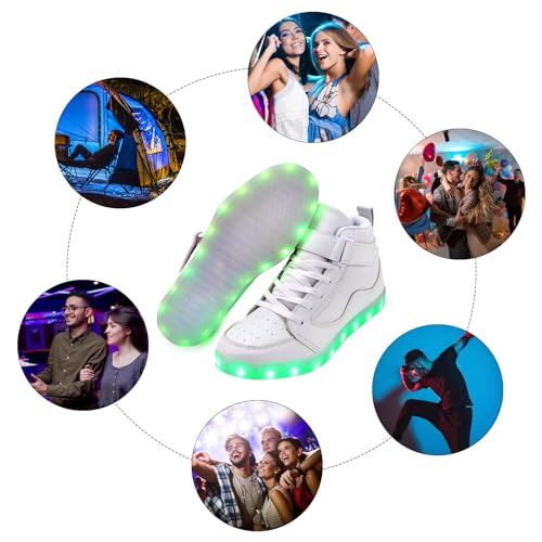 Image of Light Up Shoes Men Women LED Shoes USB Charging Adult High Top LED Sneakers Glow in The Dark Footwear for Dancing Party Festivals Festivals