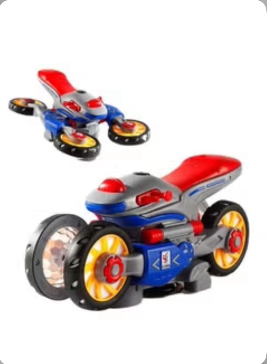 ADIAN CHILDRENS DEFORMATION MOTORCYCLE ELECTRIC LUMINUS TOY 360 DEGREE ROTATING LIGHT BOY TOY CAR