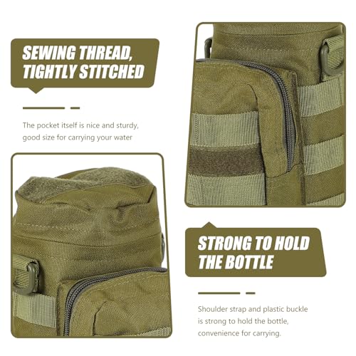 Pochette isotherme bouteille d'eau nylon vert résistant sangle ajustable