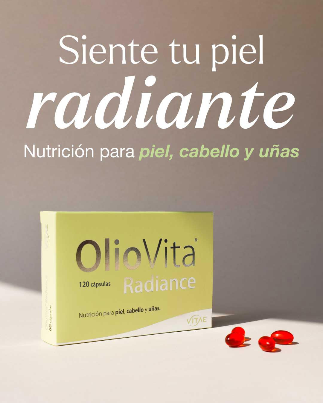 VITAE OlioVita Radiance 120 Capsule | Formato Risparmio Nutricosmetico con olivello spinoso SevenAX | Idratazione e Luminosità della Pelle | Omega 7 per Pelle e Mucose | Vegano e Senza Glutine