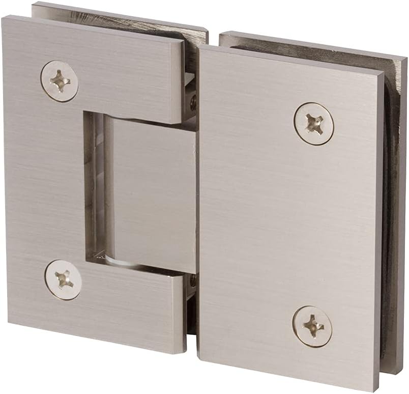 Rockwell Security Classic 180 Degree Glass to Glass Shower Hinge in Brushed Nickel Finish