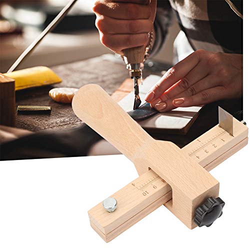 Hilitand Herramienta de Corte de Correa de Cuero Mano de Madera Ajustable Herramienta de Corte de Correa de Tira de Cuero Accesorios de artesanía de Cuero con 5 Cuchillas