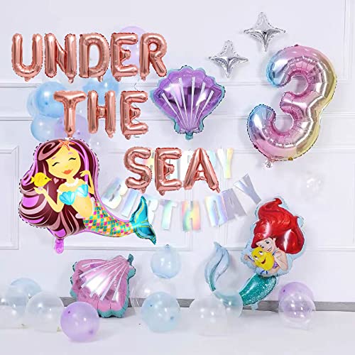 Kungoon Under The Sea Mermaid Birthday Balloons Kit,Mermaid Birthday Decorations For Girls,Mermaid & Shell Theme Baby Shower Kid's Birthday Bachelorette Wedding Engagement Anniversary Party Supplies.(Rose Gold) #TOP2