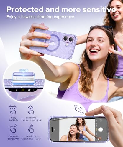 Coque à paillettes iPhone avec protection écran 9H et objectif